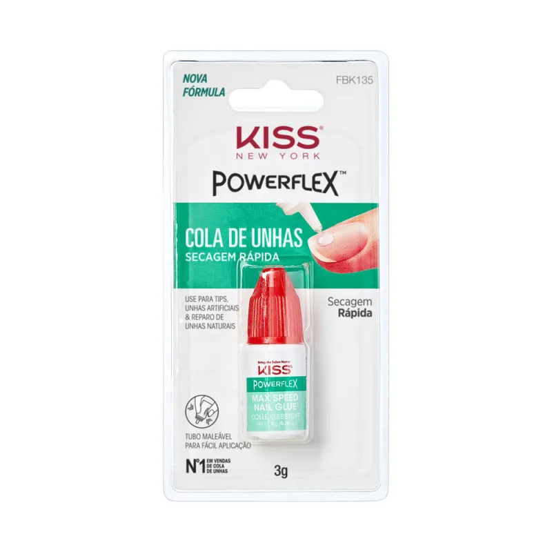 Cola para unha First Kiss Secagem rápida - KISS - Beleza