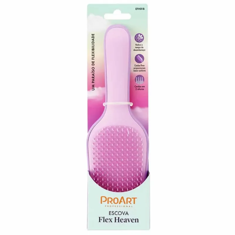 Escova Desembaraçante ProArt Flex Heaven Rosa EFH01B
