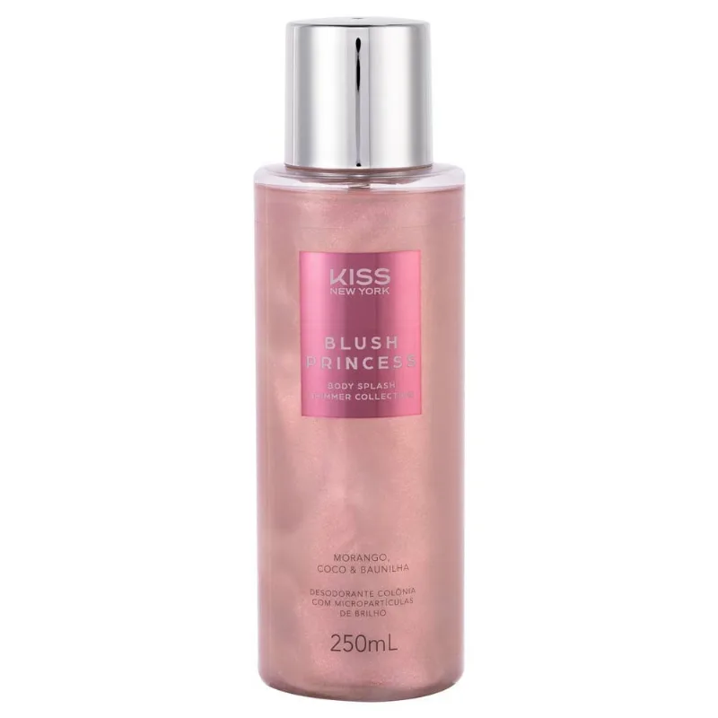 Desodorante Colônia com Micropartículas de Brilho Kiss New York Blush Princess 250ml
