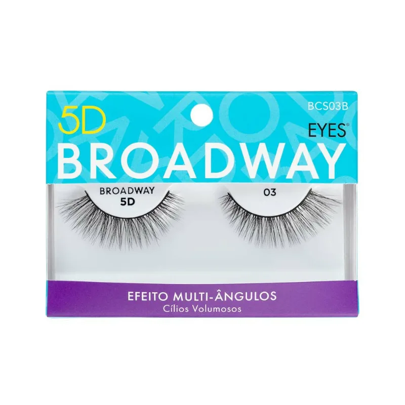 Cílios Postiços Kiss New York Broadway 5D Eyes 03 BCS03B 1 Par