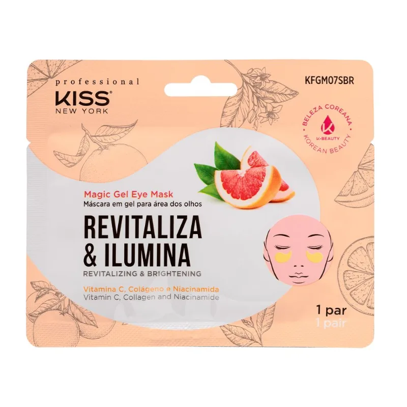 Máscara em Gel para Área dos Olhos Kiss New York Revitaliza & Ilumina 1 Par
