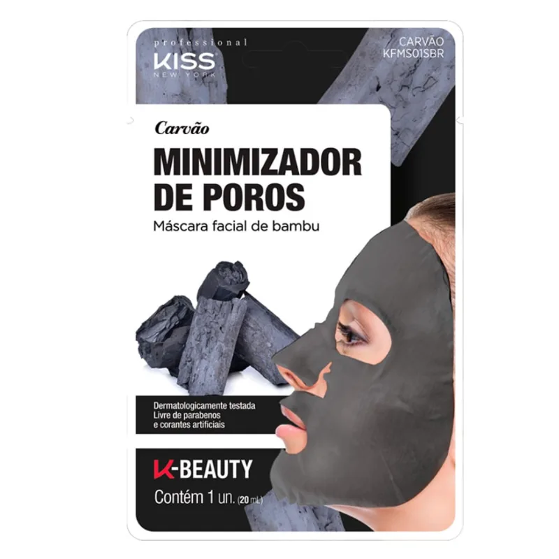 Máscara facial de bambu Kiss New York Carvão 20ml