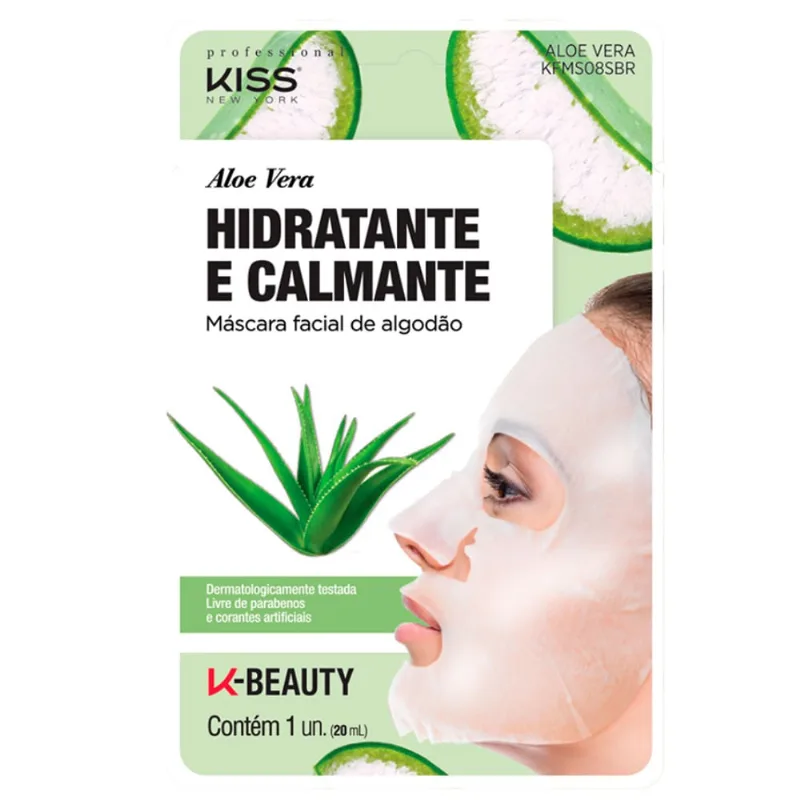 Máscara facial de algodão Kiss New York Aloe Vera 20ml