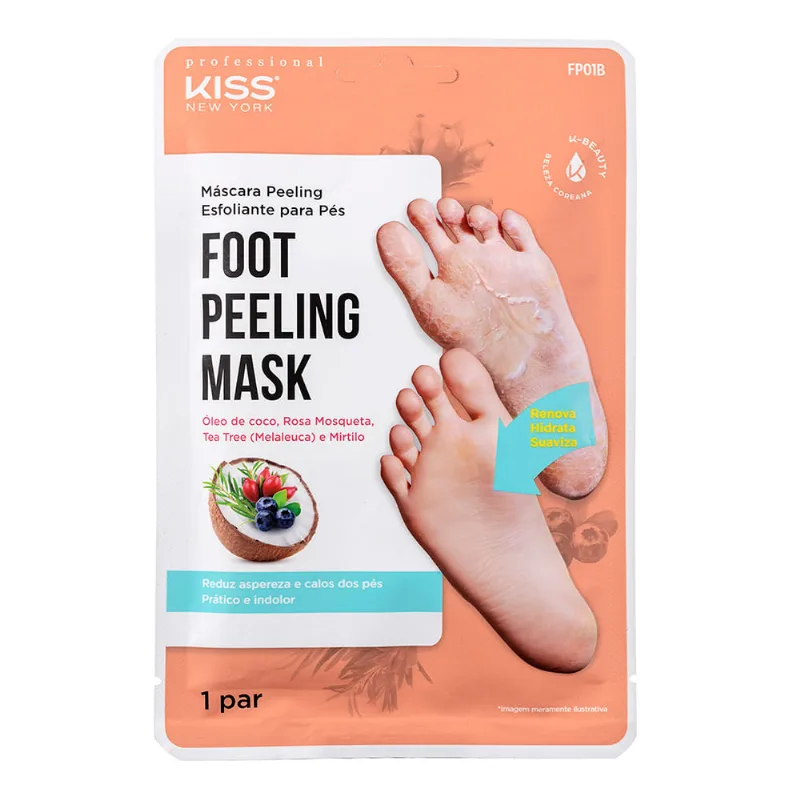 Máscara para Pés Kiss NY Peeling 1 Par