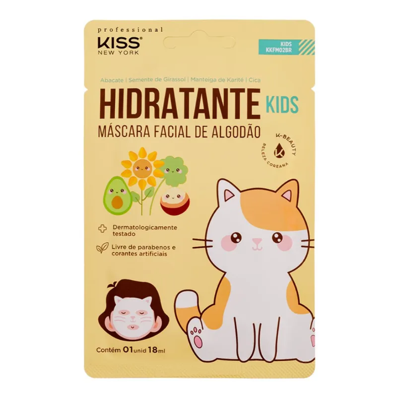 Máscara Facial De Algodão Kiss New York Kids 1 Unidade