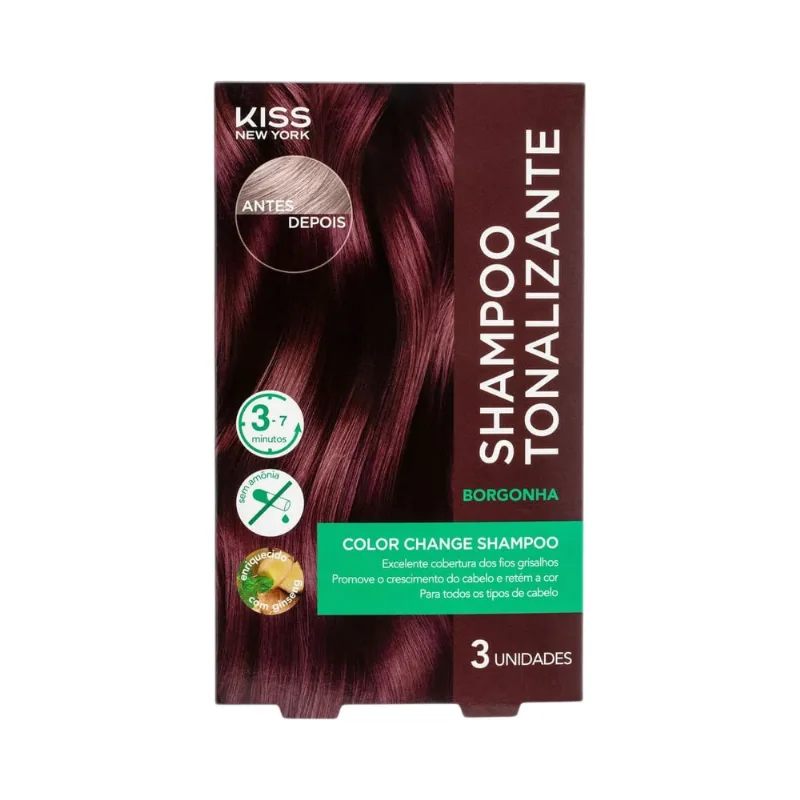 Shampoo Tonalizante Kiss New York Color Change Borgonha
