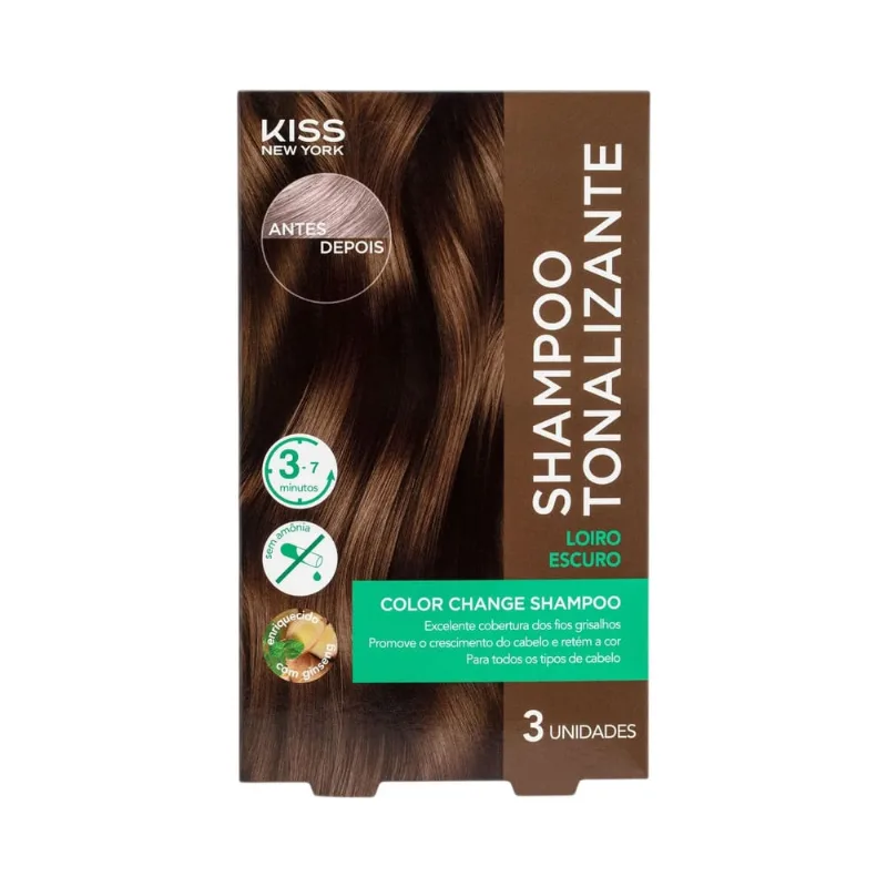 Shampoo Tonalizante Kiss New York Color Change Loiro Escuro