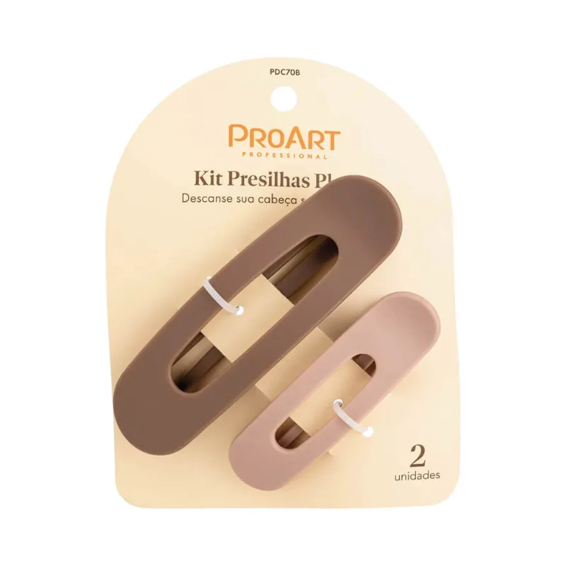 Kit Presilha Proart Plana Marrom e Bege 2 Unidades Presilha Proart 2 Un Planas Marrom E Beg