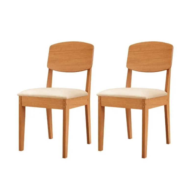 Conjunto Com 2 Cadeiras MDF Copper Veludo Creme/Naturale - Moderna