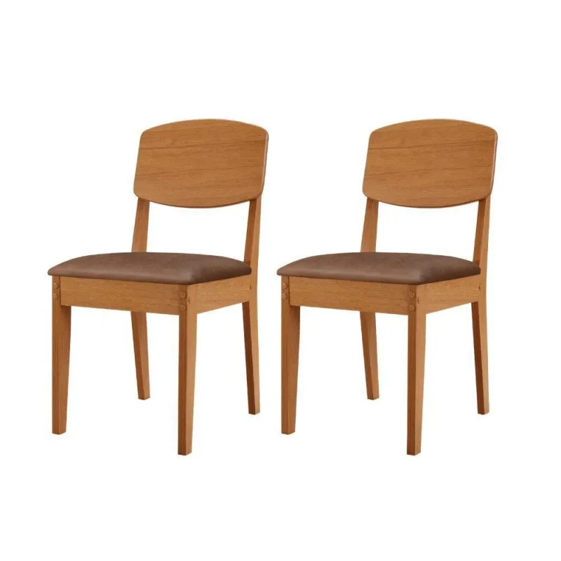 Conjunto Com 2 Cadeiras MDF Tork/Naturale - Moderna
