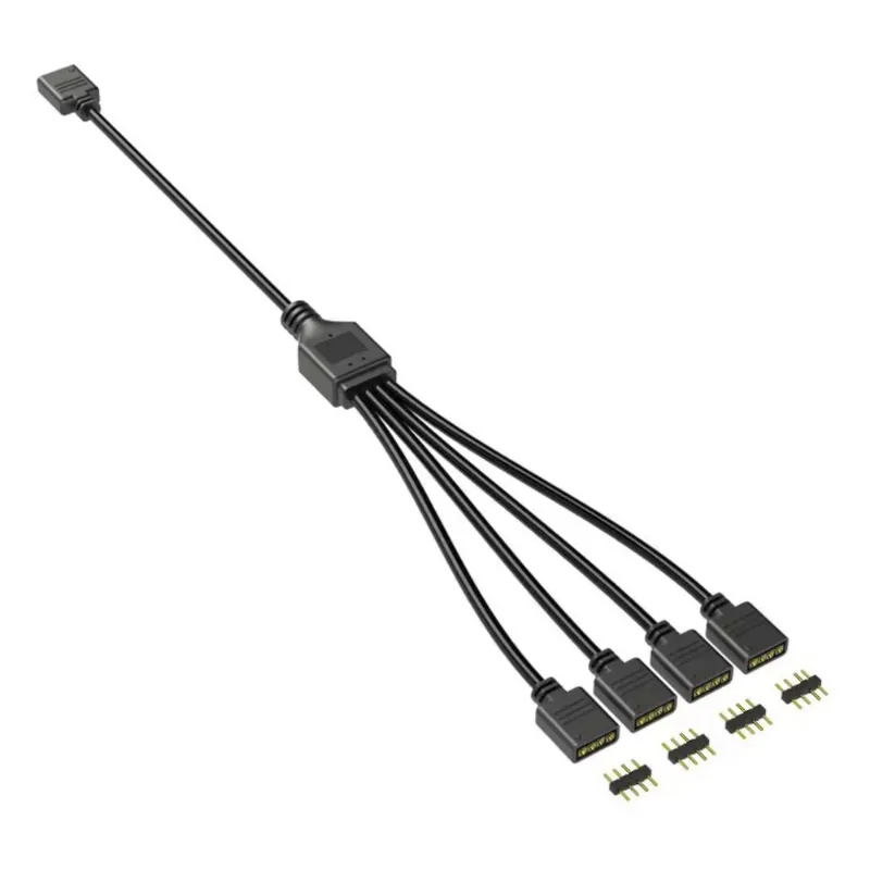 Cabo Divisor Rgb 1 Para 4 12v 4 Pinos Rgb 30cm – Extensor Para Fans E Fitas Led