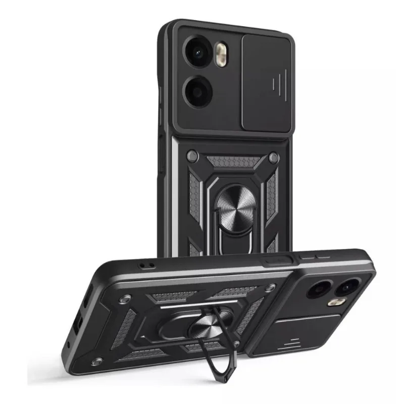 Capa Capinha Case Para Motorola Moto E15 - Protetora Resistente Anti Impacto Queda Armadura Militar Cor:preto