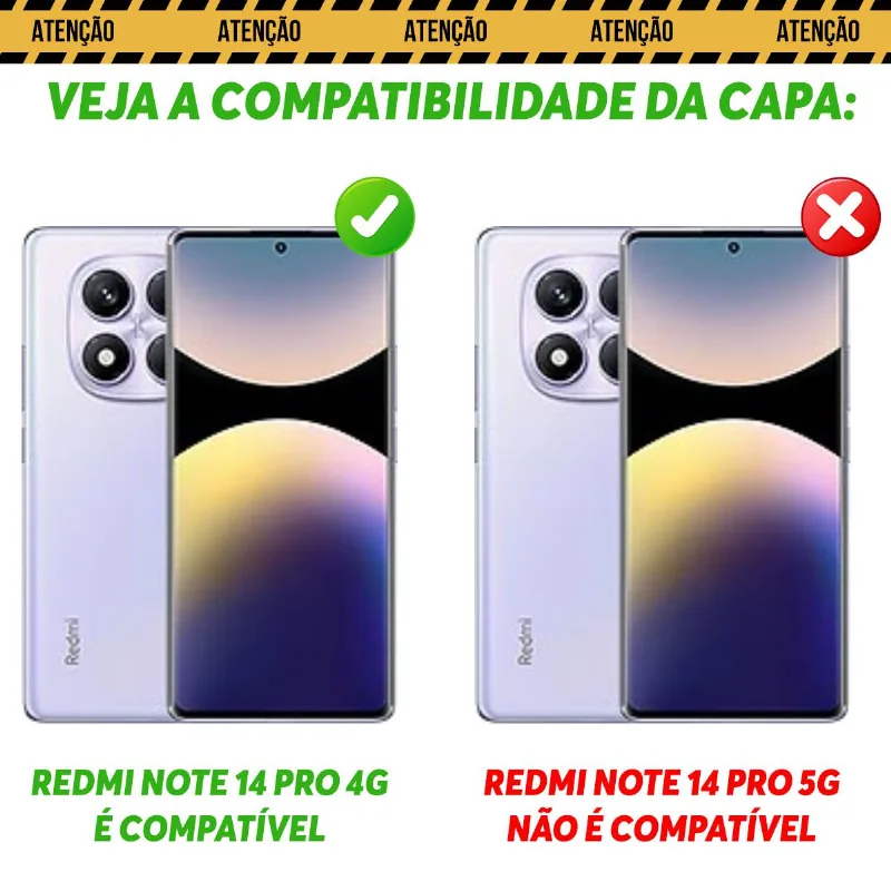 Capa Capinha Case Para Redmi Note 14 Pro 4g - Protetora Resistente Anti Impacto Queda Armadura Militar Cor:preto