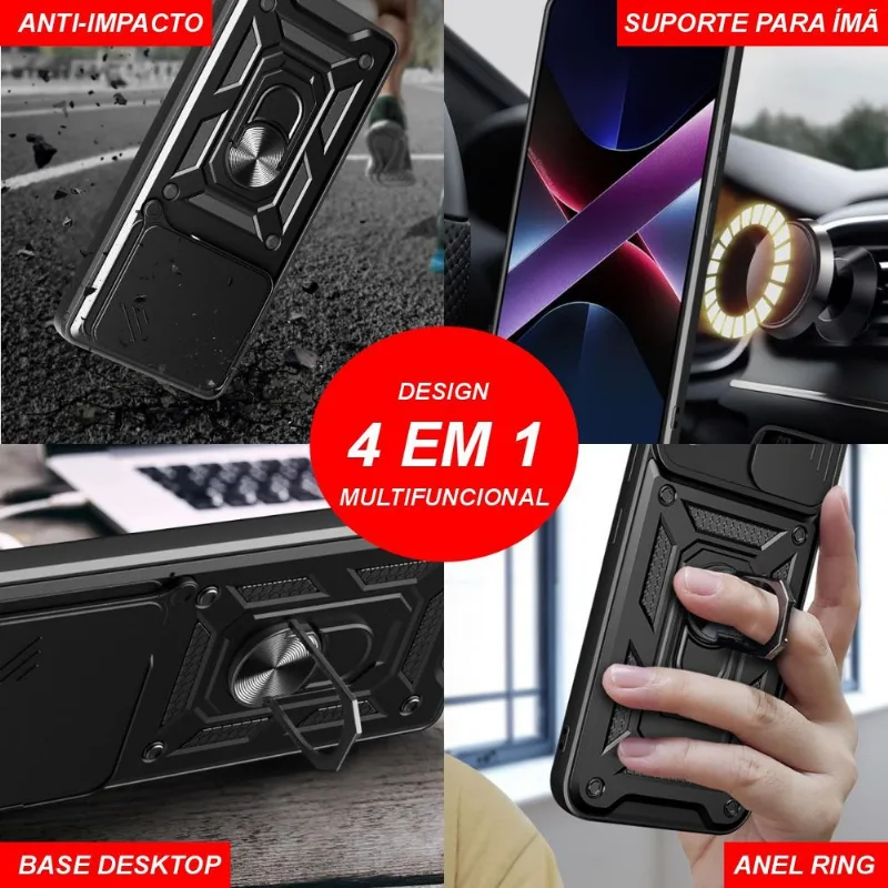 Capa Militar P/ Motorola Moto G13 - Capinha Case Protetora Anti Impacto Queda Armadura Resistente