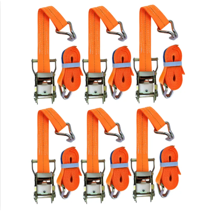 Kit 6 Cintas Com Catraca Para Amarração De Carga 15 Toneladas 9 Metros Muke Tools