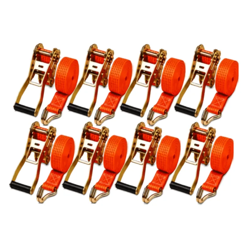 Kit 8 Cintas Com Catraca Para Amarração De Carga 5 Toneladas 9 Metros Muke Tools