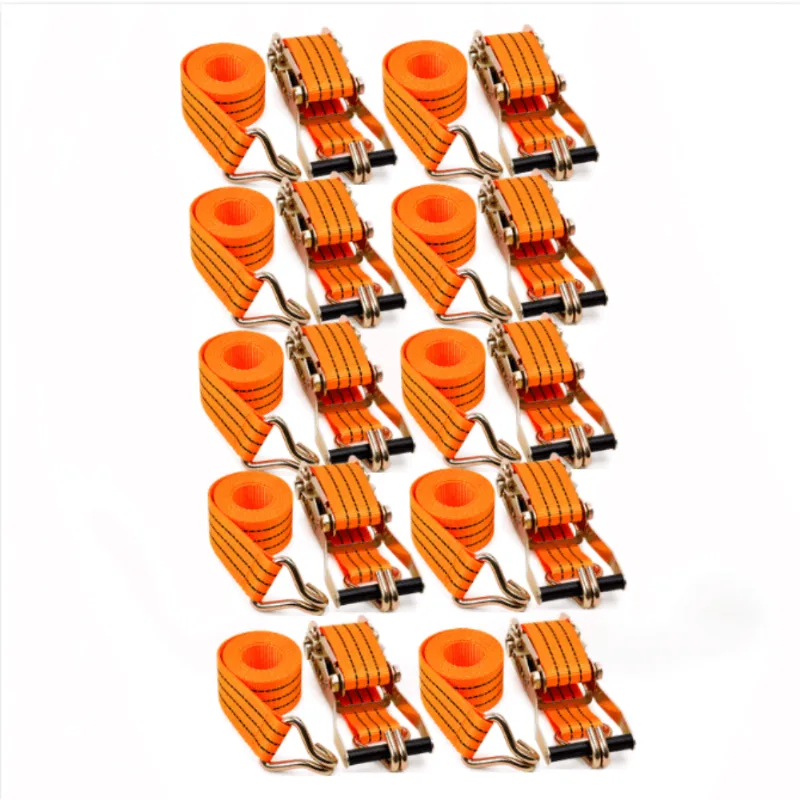 Kit 10 Cinta Com Catraca Para Amarração De Carga 3 Toneladas 10 Metros Muke Tools