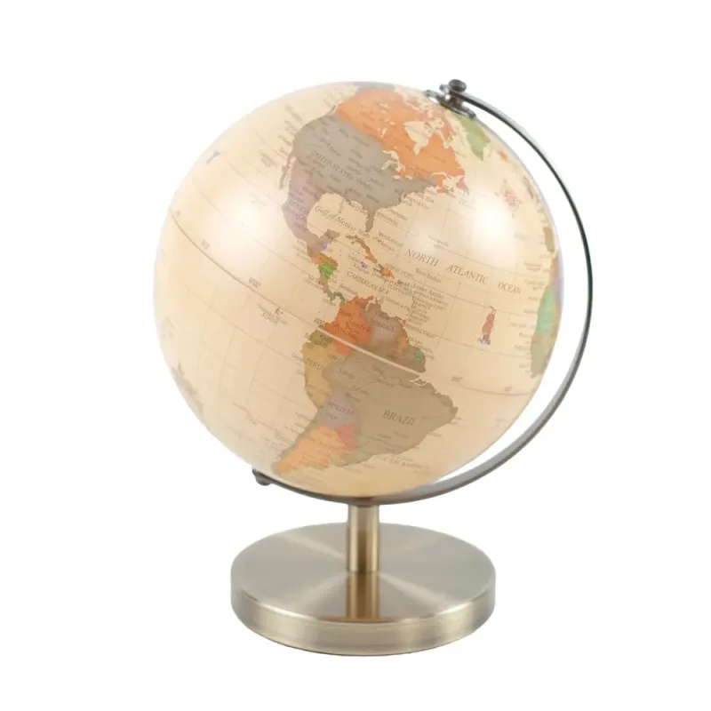 Globo Decorativo Bege Base Metal 20 Cm - LC