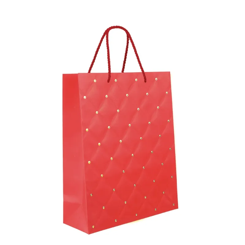 Sacola Premium Capitonê 41.5x30x12cm Vermelho Cromus