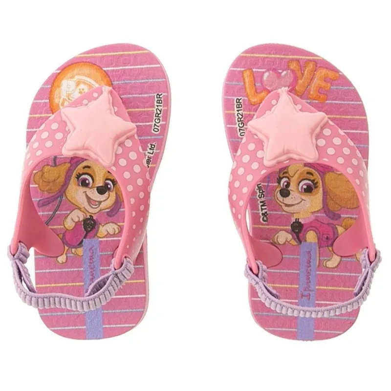 Chinelo Ipanema Feminina Patrulha Canina Rosa 20 21