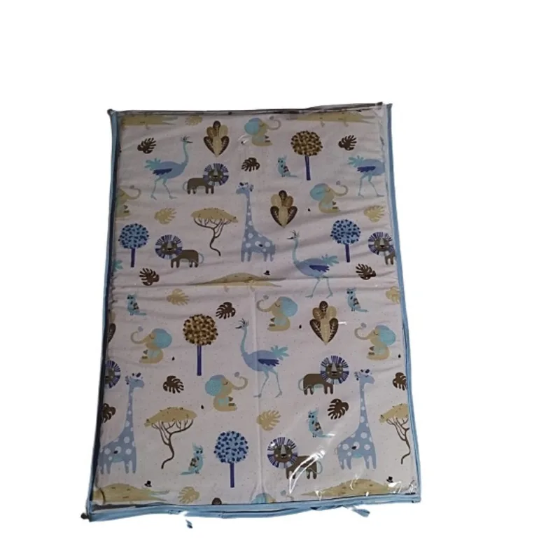 Trocador de cômoda para bebês com capa plástica impermeável zoo azul