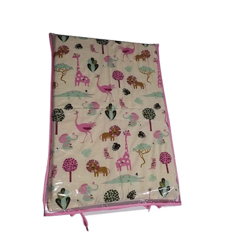 Trocador de cômoda para bebês com capa plástica impermeável zoo rosa