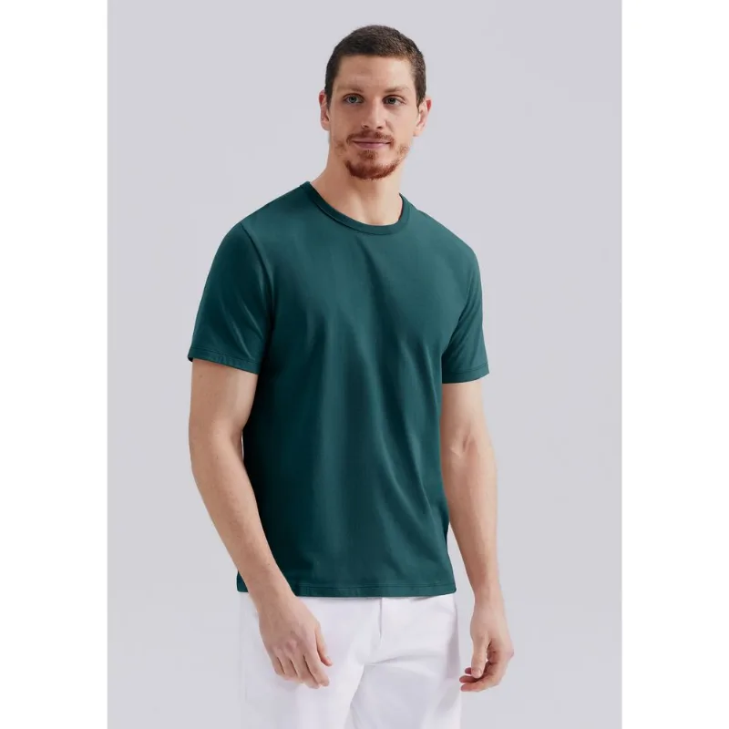 Camiseta Básica Masculina Manga Curta Slim - Verde XXG