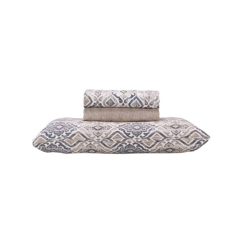 Jogo de Cama Solteiro Andreza Souk 2 3 Peças Geométrica Bege Jogo de Cama Solteiro Andreza Souk 2 3 Peças Geométrica Kaki