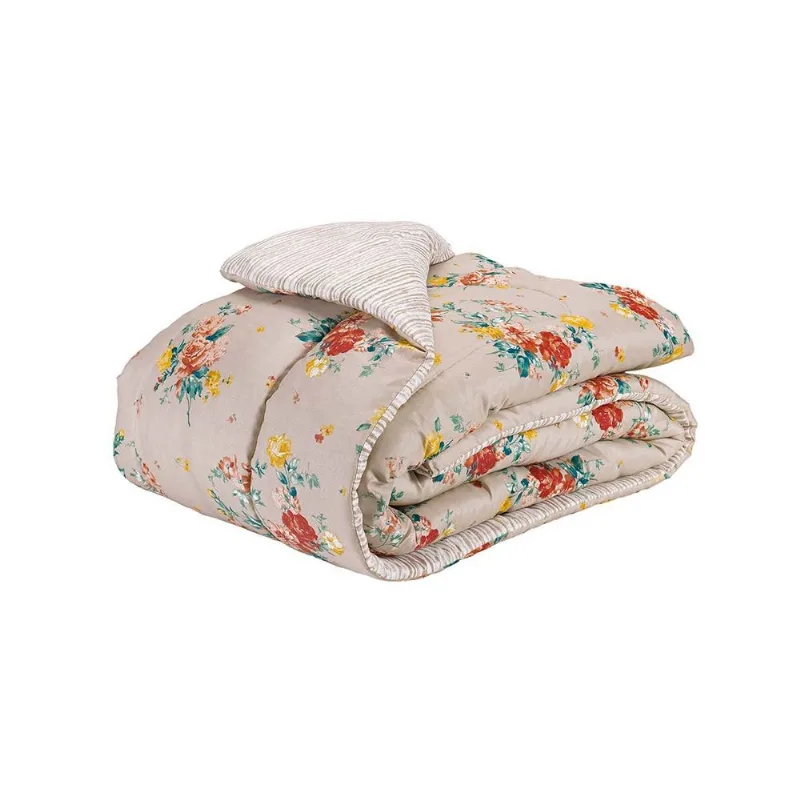 Edredom Dupla Face Solteiro 210x150 cm Andreza Maxxi Rosanna Floral