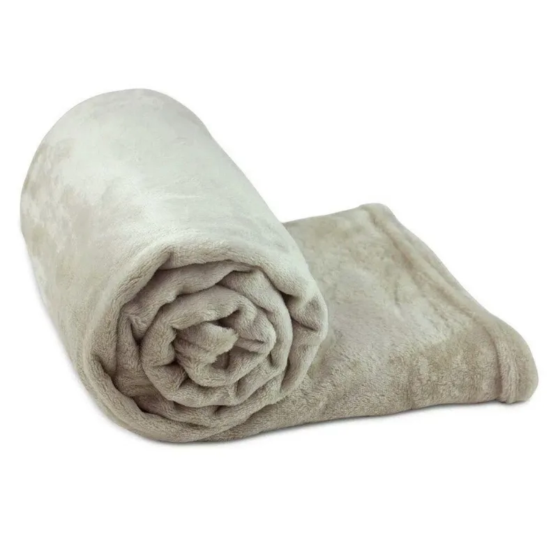 Manta Fleece Casal Andreza Bege