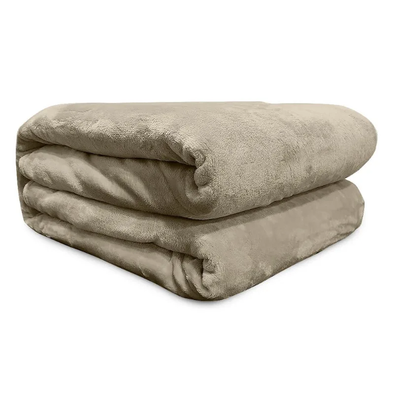 Manta Fleece Queen Andreza Kaki - ANDREZA
