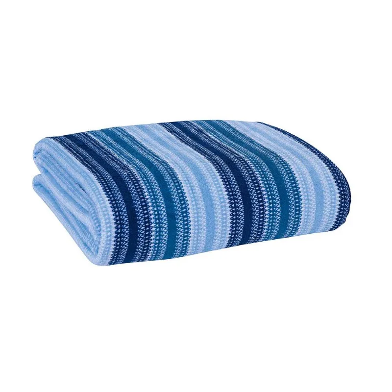 Manta Estampada Solteiro Esmeralda Azul 1 Peça