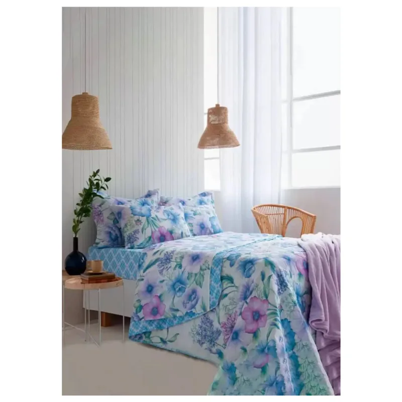 Jogo de Cama Solteiro Andreza Algodão Maité 3 Peças - ANDREZA