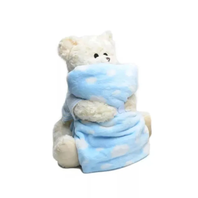 Kit Urso De Pelúcia Com Manta Flannel Infantil - Andreza