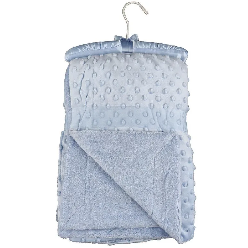 Cobertor Para Bebê 1,50m X 1,00m Com Cabide Sweet Baby Azul