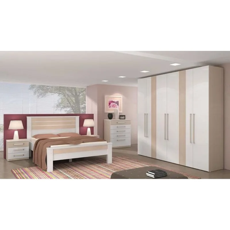 Cama Casal Herval PH1102140 155x205x112cm Lineo Creme/Branco