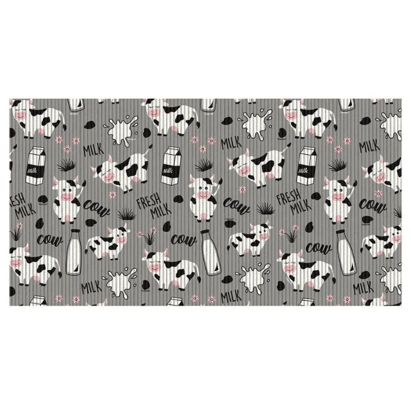 Tapete Antiderrapante Tropical Mu Mu Cinza 2.0 43x65cm Kapazi - Kapazi