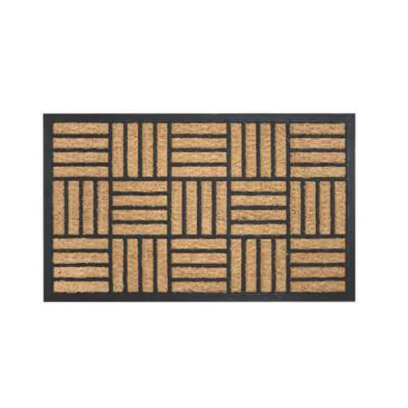 Tapete de Entrada Fibra de Coco 45cmx75cm Quadrados Kapazi - Kapazi