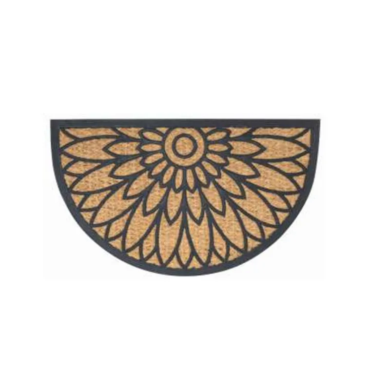 Tapete de Entrada Fibra de Coco 45cmx75cm Flor de Lotus Kapazi