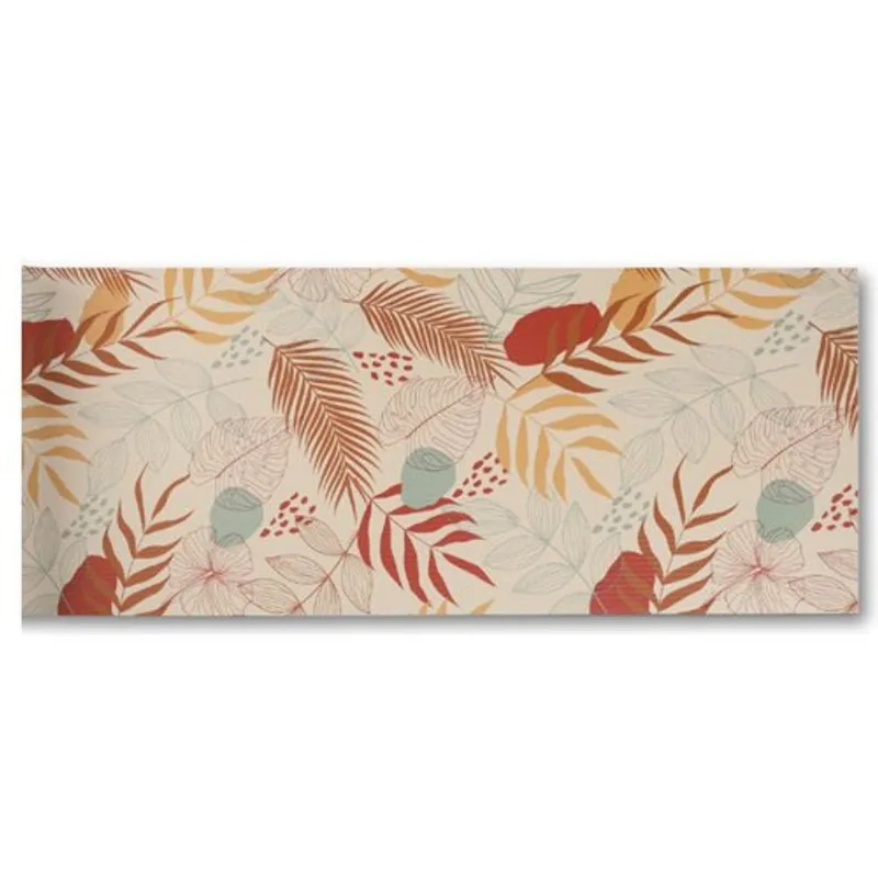 Tapete Passadeira Flex Folhagem Kapazi Colorida 60X166cm (MP)