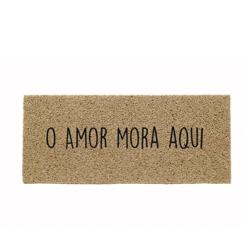 Capacho Para Porta De Entrada 30X70 Cm Vinil Long Havan Casa - O Amor Mora Aqui