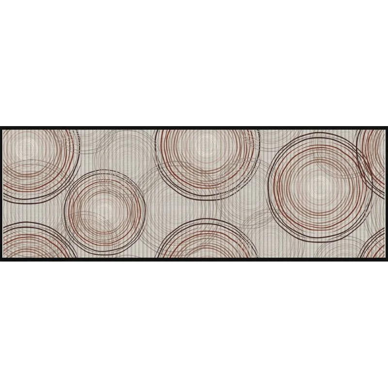 Passadeira Pvc 43Cmx1M Nac Tropical Circulos Cinza Kapazi