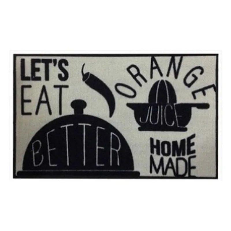 Tapete Para Cozinha Kapazi Gourmet Eat 50x80cm Preto (MP) - Kapazi