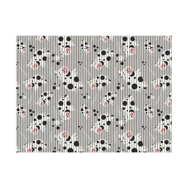 Passadeira PVC 65cm x 1 metro Tropical mu-mu cinza Kapazi