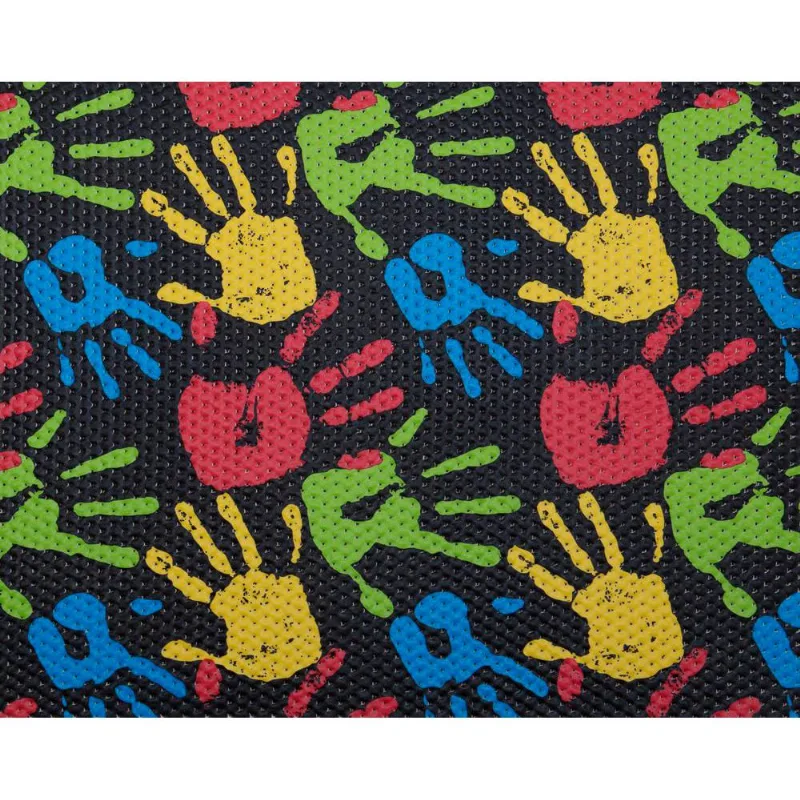 Tapete Brisa Infantil Palma da Mão Preto 43cm x 65cm