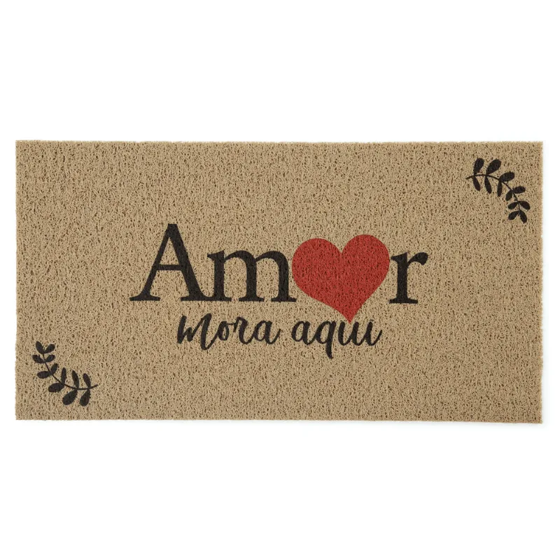 Tapete Capacho Kapazi 40cmx75cm Amor Mora Aqui - Kapazi