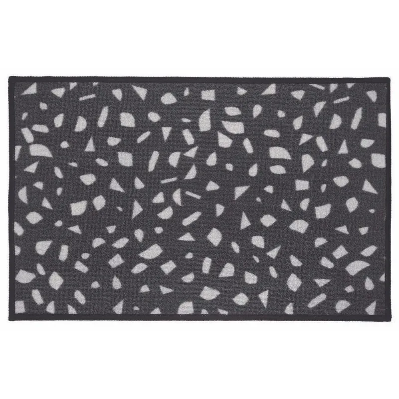 Tapete Para Cozinha Cleankasa Terrazzo Black 40Cm X 60Cm Kapazi