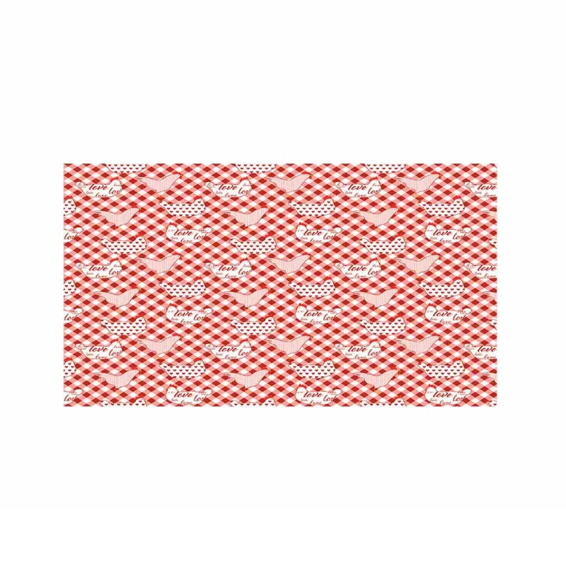 Passadeira Galinha Xadrez 43cm x 1,00m PVC vermelho Tropical Kapazi - Kapazi