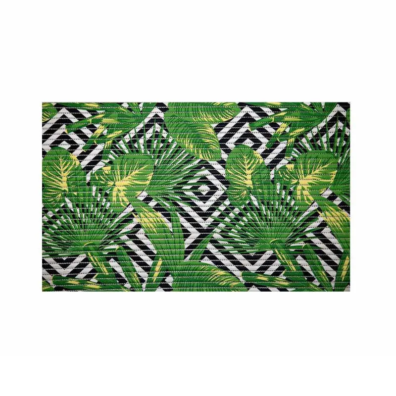 Passadeira Jardim Abstrato 43cm x 1,30m PVC verde Tropical Kapazi - Kapazi