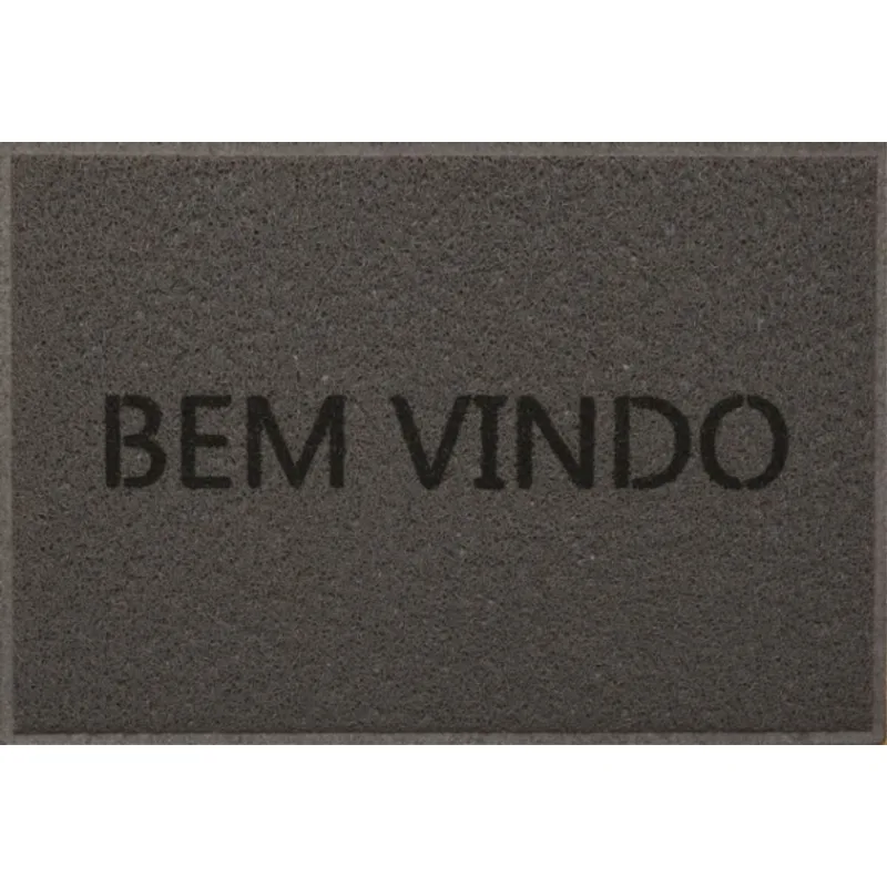 Capacho em Vinil Light 40x60cm Bem Vindo Cinza Kapazi - Kapazi